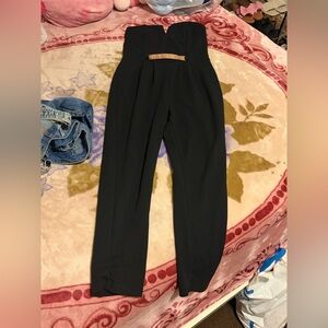 Strapless Black Jumpsuit with Gold Accent